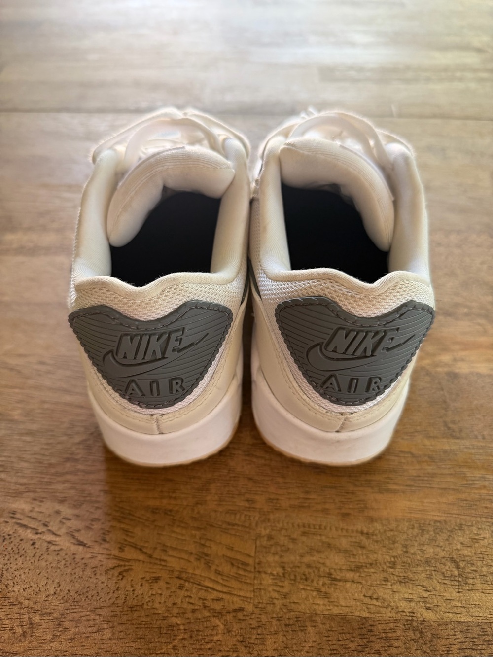 Nike Air Max 90 Women's Athletic Sneakers in White and Gray-Blue - Picture 2 of 8